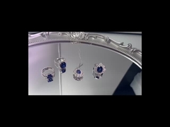 Bagues de bijoux en saphir de couleur créées en laboratoire