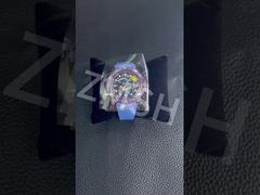 Casse de montre en cristal de saphir ronde de 40 mm/42 mm résistante aux rayures personnalisable violette