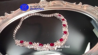 Collier saphir rouge sang de pigeon cultivé en laboratoire, bijoux en pierres précieuses personnalisées